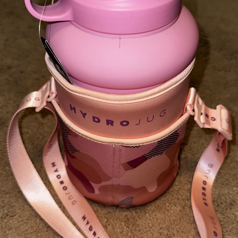 Pink HydroJug with Camo Bag